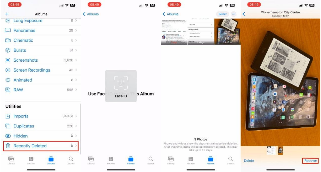 苏尼特右苹果14维修分享 iPhone14 上恢复已删除的照片 