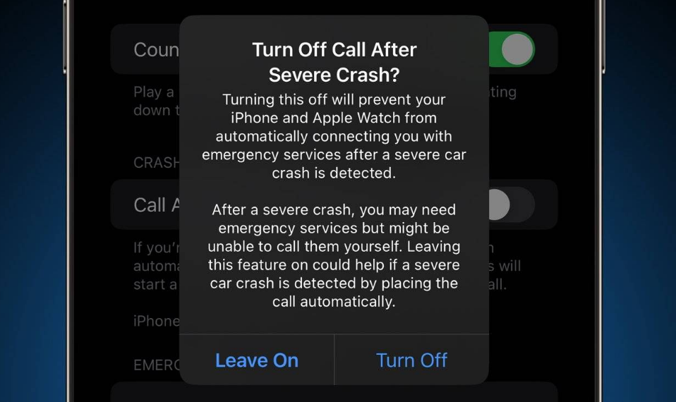 苏尼特右苹果14维修分享 iPhone 14 和 Apple Watch 上关闭崩溃检测 