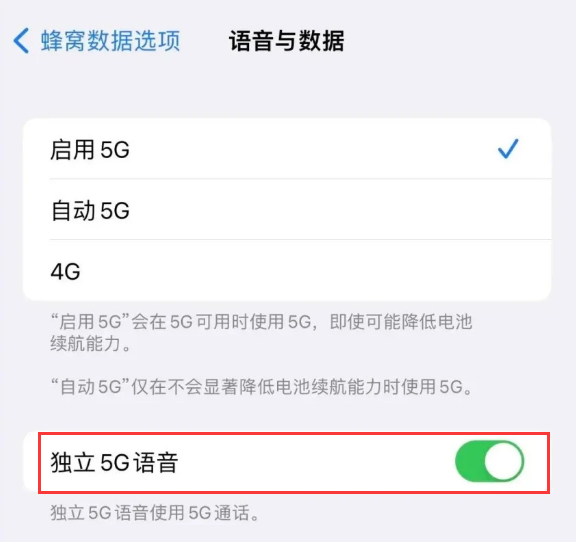苏尼特右苹果14维修分享iPhone 14 Pro如何开启VoNR 